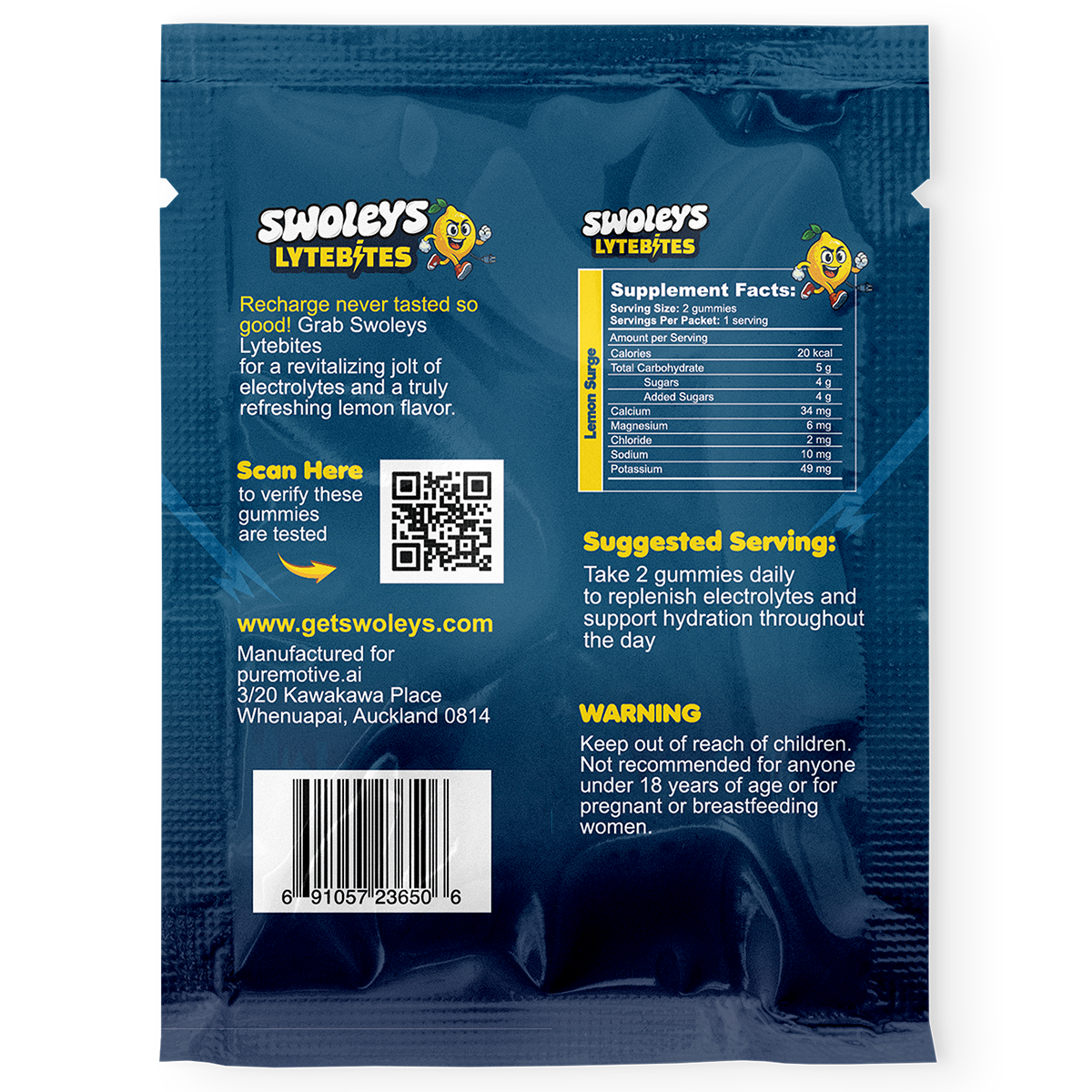 LyteBites Electrolyte Gummies by Swoleys