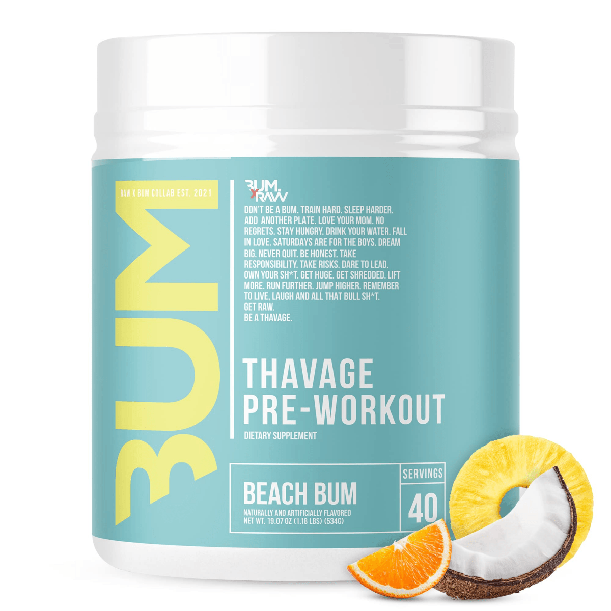 Cbum - Thavage Pre - Workout - Supplements - 40 Serves - Cave Sports Nutrition