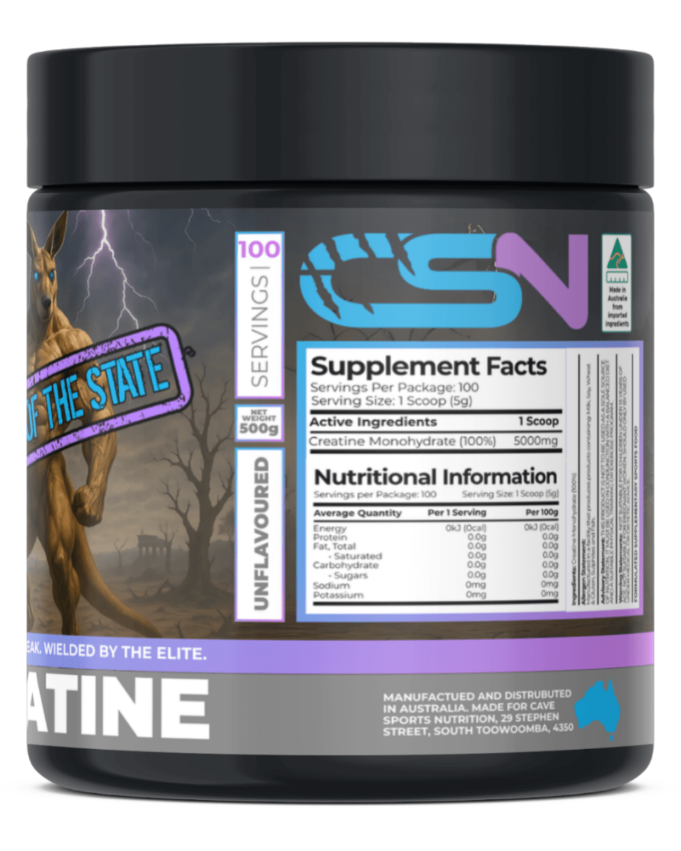CSN Creatine Monohydrate 500g - Enemy Of The State - Supplements - 100 Servings - Cave Sports Nutrition