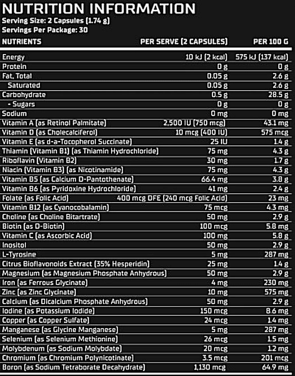 Legit Men’s Multi — Daily Support for Active Men - Supplements - 30 Servings - Cave Sports Nutrition