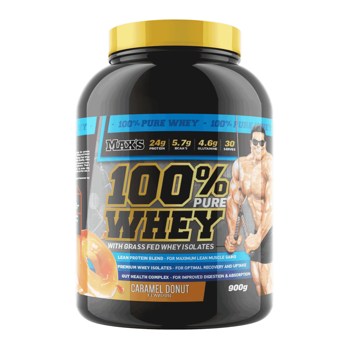 Max's Supplements - 100% Pure Whey Protein - Supplements - 2.27kg - Cave Sports Nutrition
