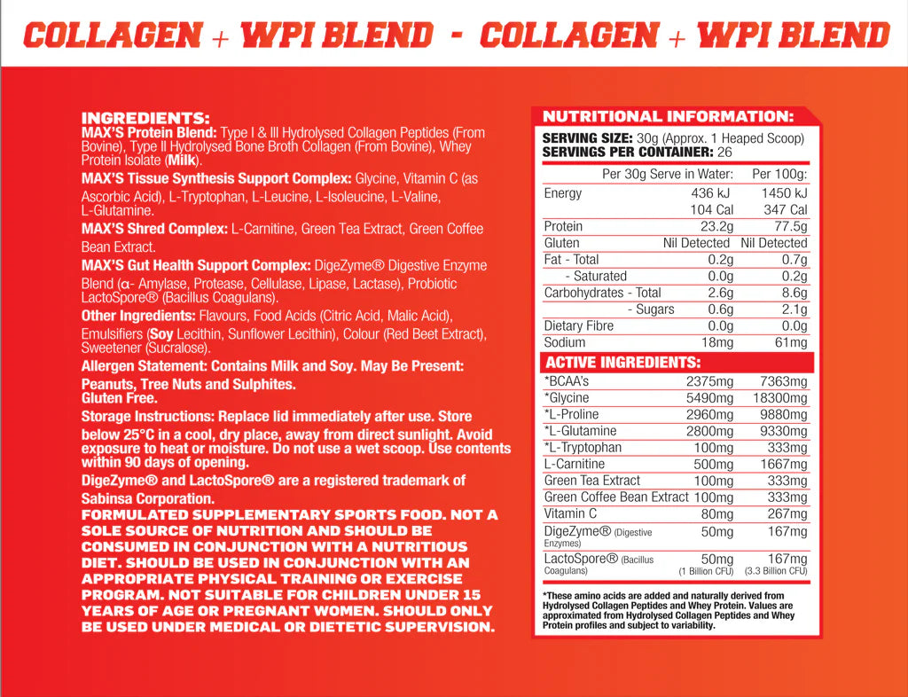 MAX’S Shred Water - Clear Protein & Collagen Formula