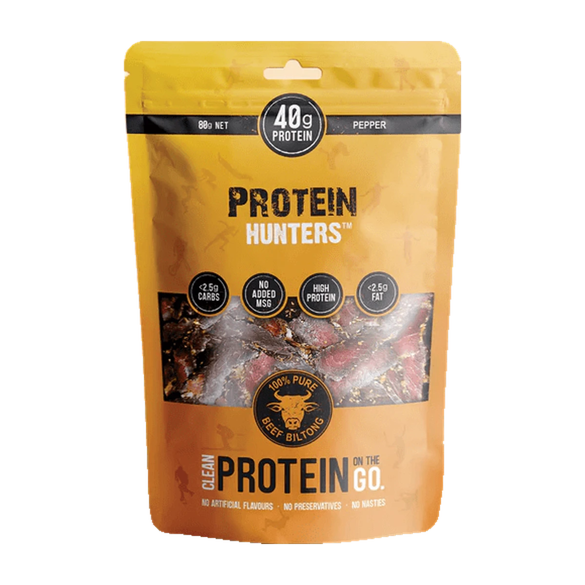 Protein Hunters - Beef Biltong - Cafe - 80g - Cave Sports Nutrition