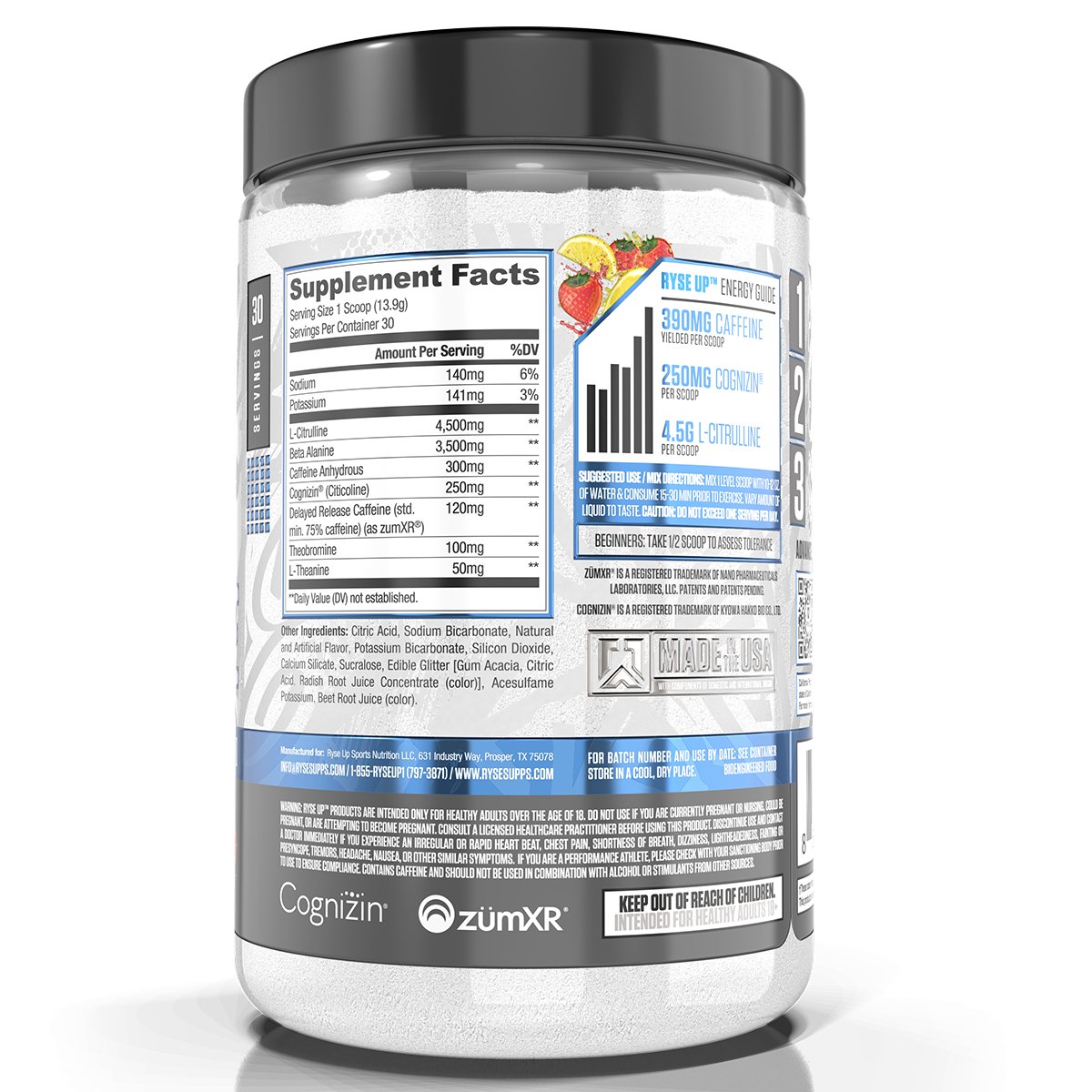 Ryse - Loaded Pre - Workout - Supplements - 30 Serves - Cave Sports Nutrition