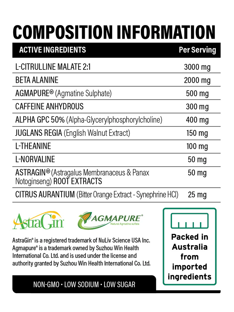 The X Athletics - Dialed - Supplements - 50 Serves - Cave Sports Nutrition