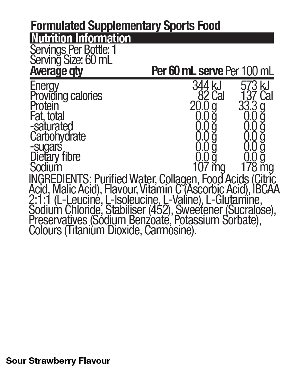 Zappo Protein Shot by BSc - Cafe - Zappo - Sour Strawberry - Cave Sports Nutrition