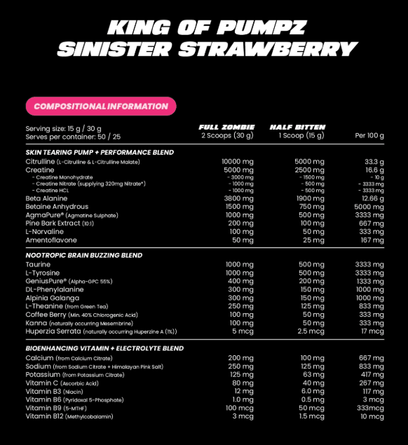 Zombie Labs - King Of Pumpz - Supplements - Toxic Tropic - Cave Sports Nutrition