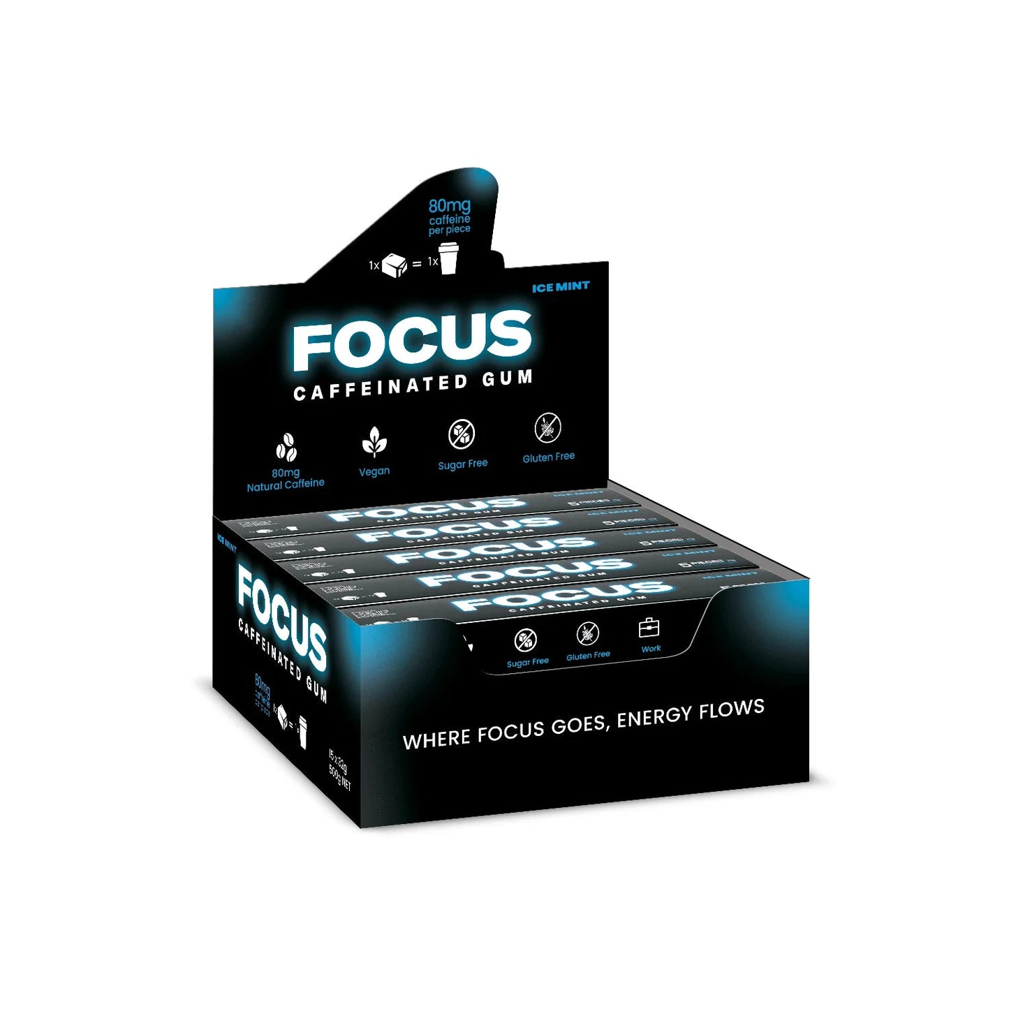 Focus Caffeinated Gum - Supplements - 5 Pieces / 32g - Cave Sports Nutrition