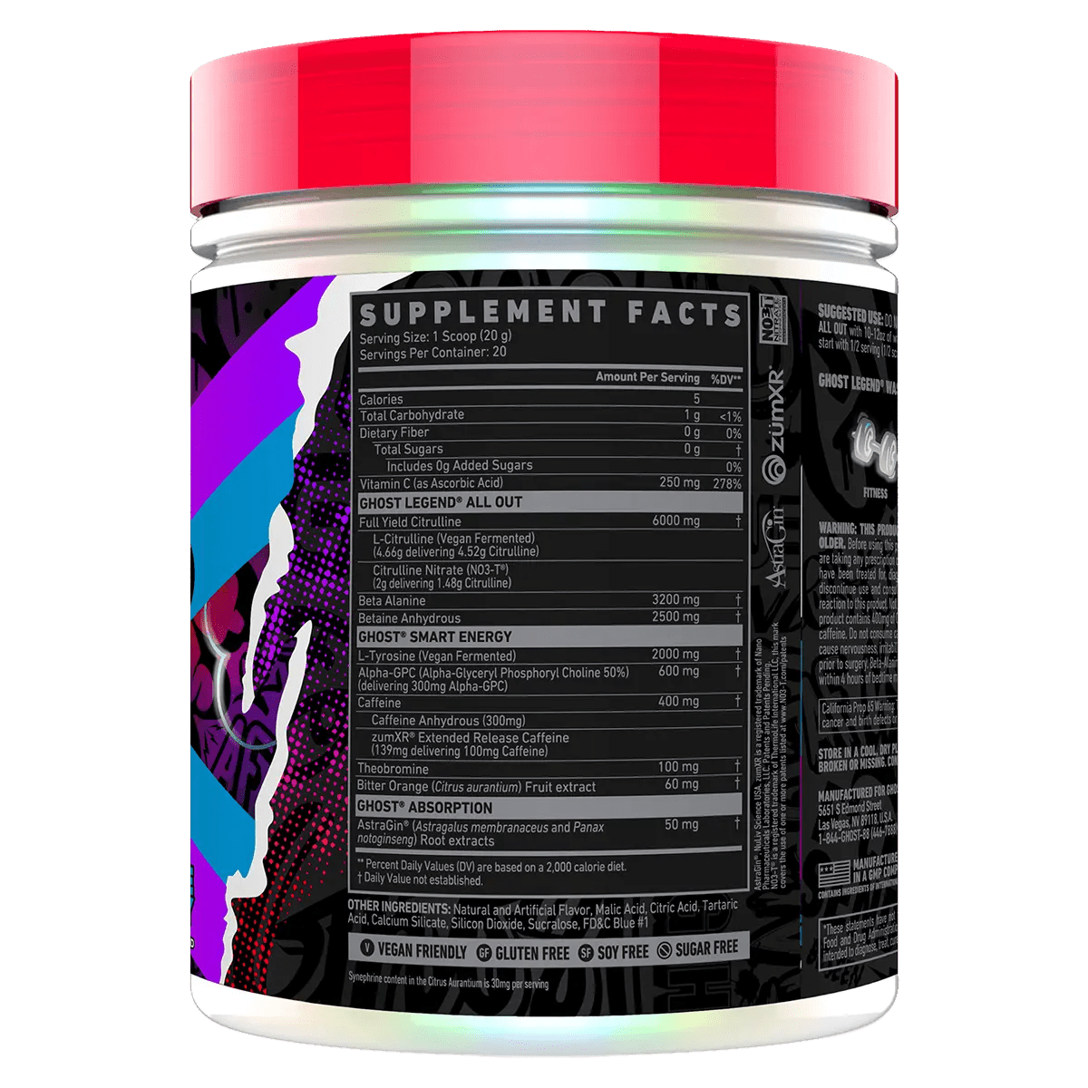 Ghost Lifestyle - Legend All Out - Supplements - 20 Serves - Cave Sports Nutrition