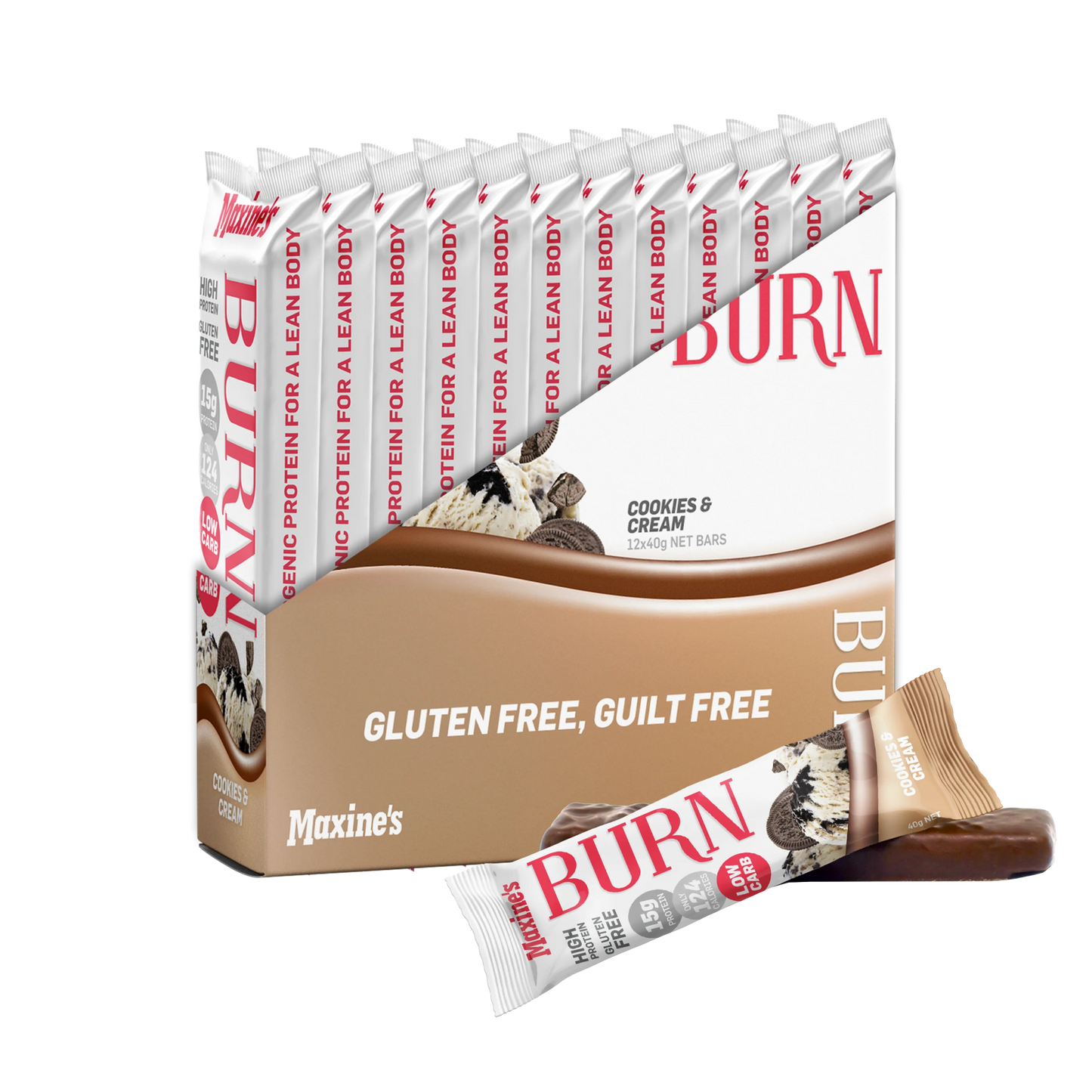 Maxine's - Burn Protein Bar - Supplements - 40g - Cave Sports Nutrition
