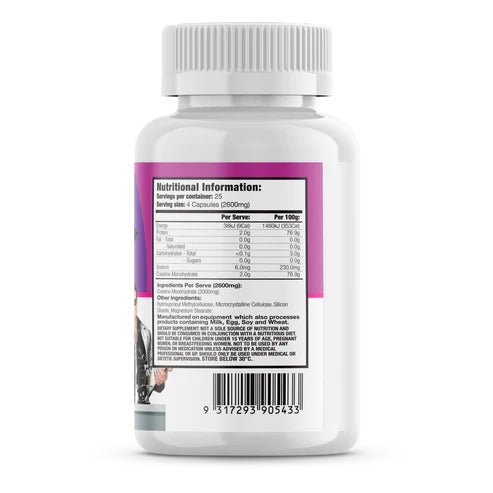 Max's Lab Series - Creatine Monohydrate Capsules - 100 Capsules - Cave Sports Nutrition