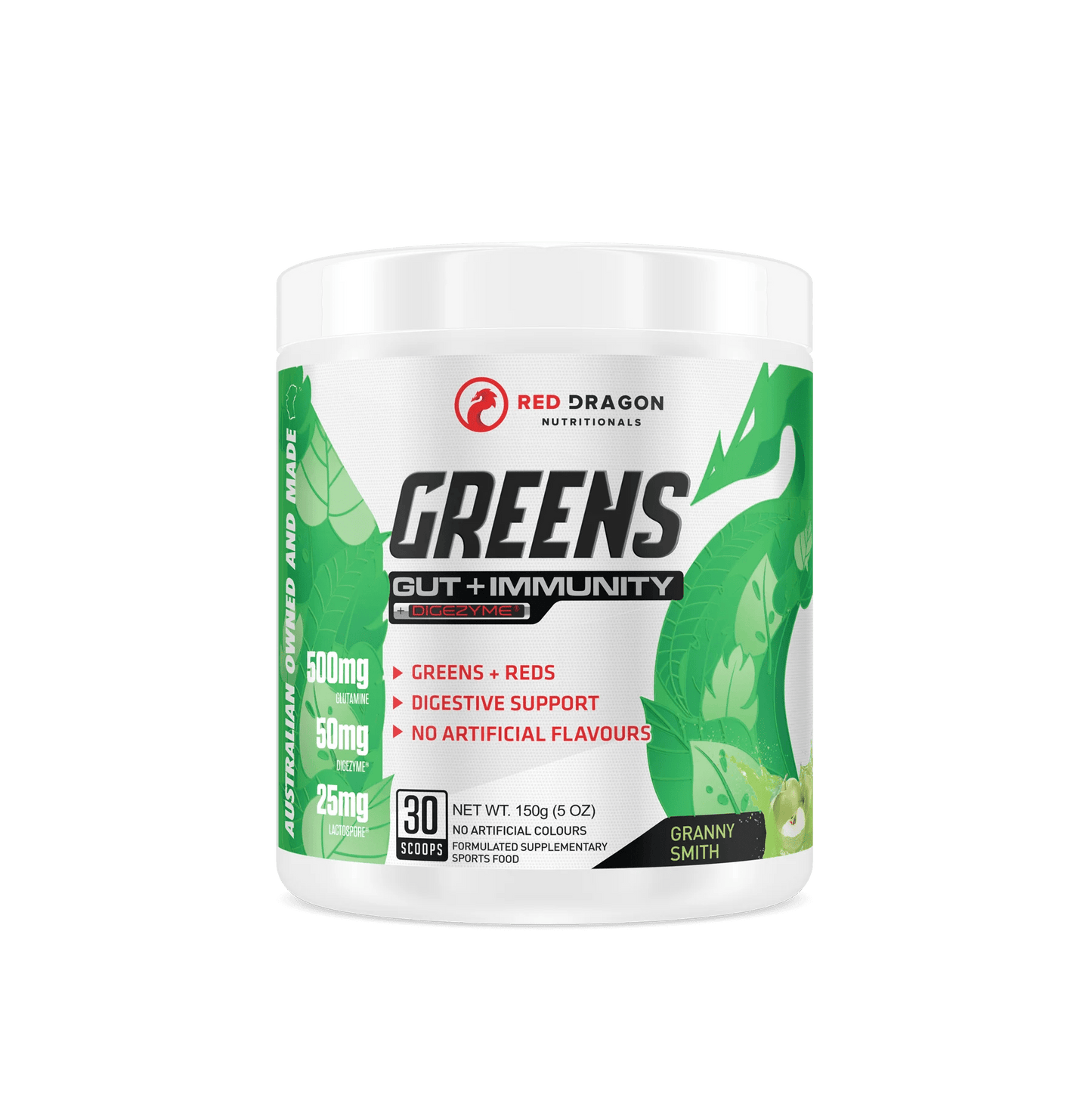 Red Dragon Nutritionals - Greens (Gut + Immunity) - Supplements - 30 Serves - Cave Sports Nutrition