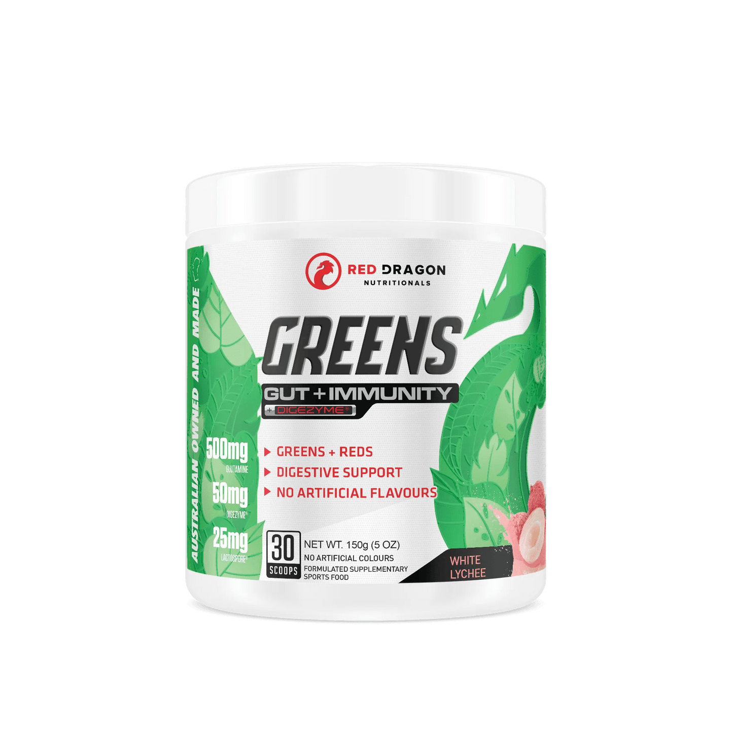Red Dragon Nutritionals - Greens (Gut + Immunity) - Supplements - 30 Serves - Cave Sports Nutrition