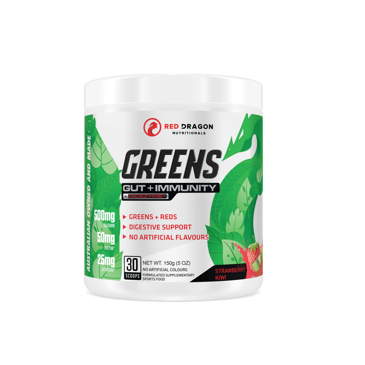 Red Dragon Nutritionals - Greens (Gut + Immunity) - Supplements - 30 Serves - Cave Sports Nutrition