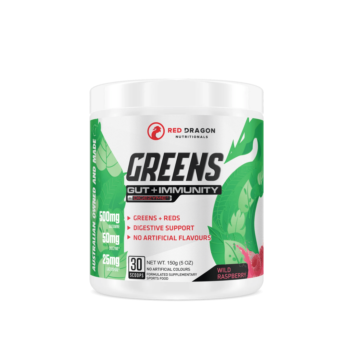 Red Dragon Nutritionals - Greens (Gut + Immunity) - Supplements - 30 Serves - Cave Sports Nutrition