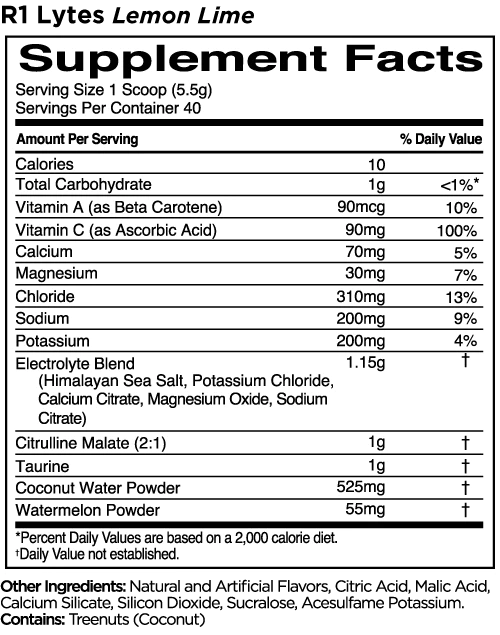 Rule 1 Proteins - R1 Lytes+ - Supplements - 40 Serves - Cave Sports Nutrition