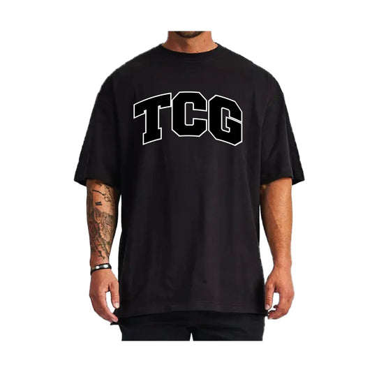 The Cave Gym - Oversized Tee TCG - Merchandise - Black/White - Cave Sports Nutrition