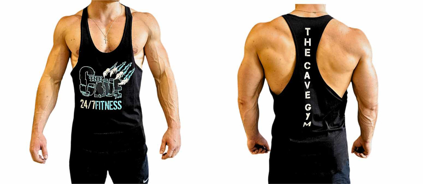 The Cave Gym - Stringer Singlet - Merchandise - Black - Cave Sports Nutrition