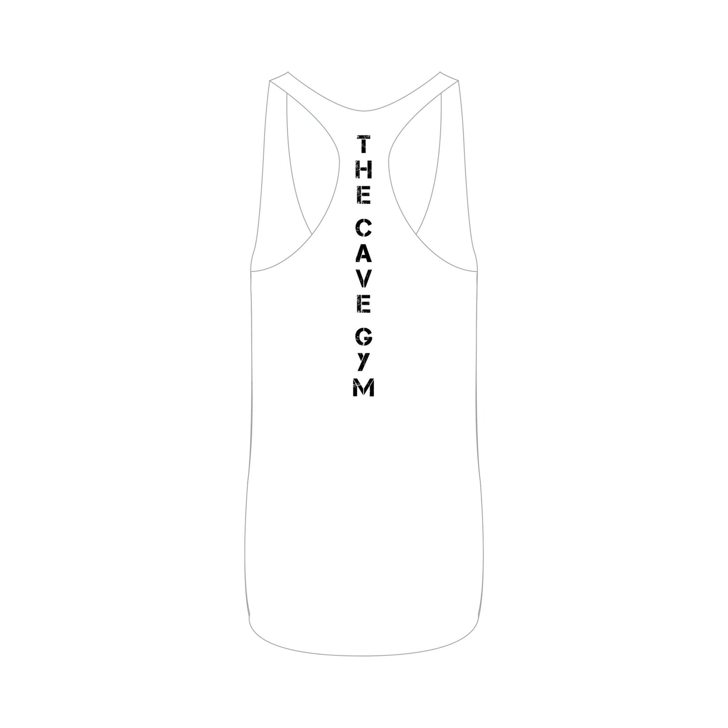 The Cave Gym - Stringer Singlet - Merchandise - White - Cave Sports Nutrition