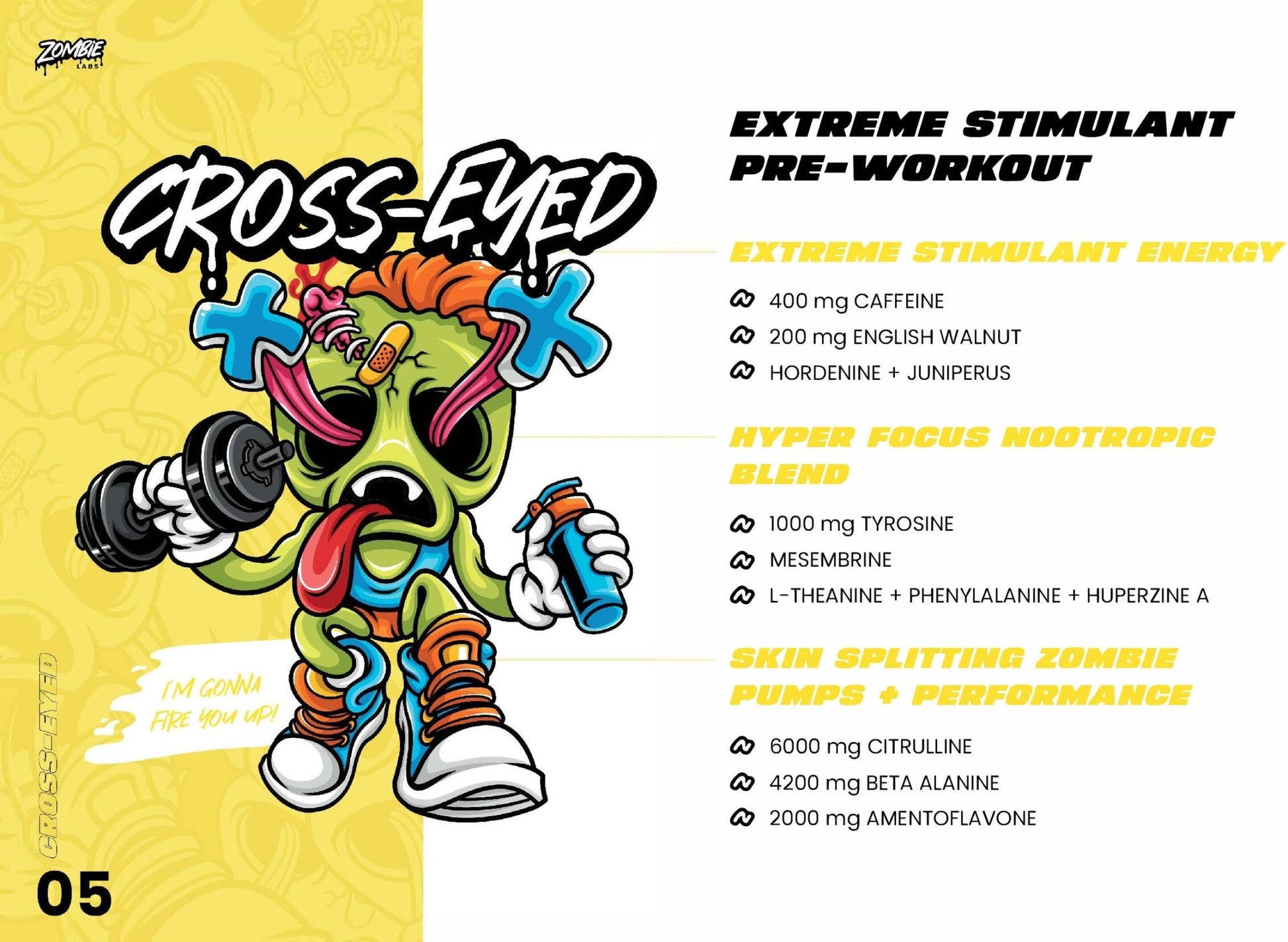 Zombie Labs - Cross - Eyed - Supplements - 40 Serves - Cave Sports Nutrition