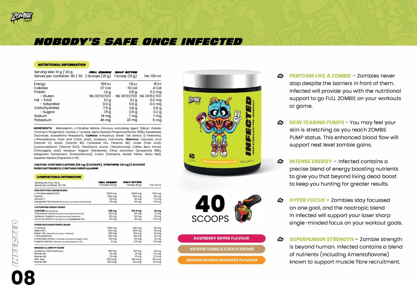 Zombie Labs - Infected - 40 Serves - Cave Sports Nutrition