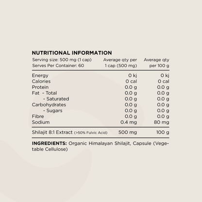 Switch Nutrition Shilajit — Natural Energy, Performance & Vitality (60 Caps)