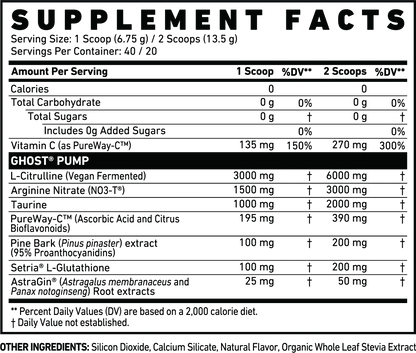GHOST Pump Pre-Workout - Stim-Free Pump