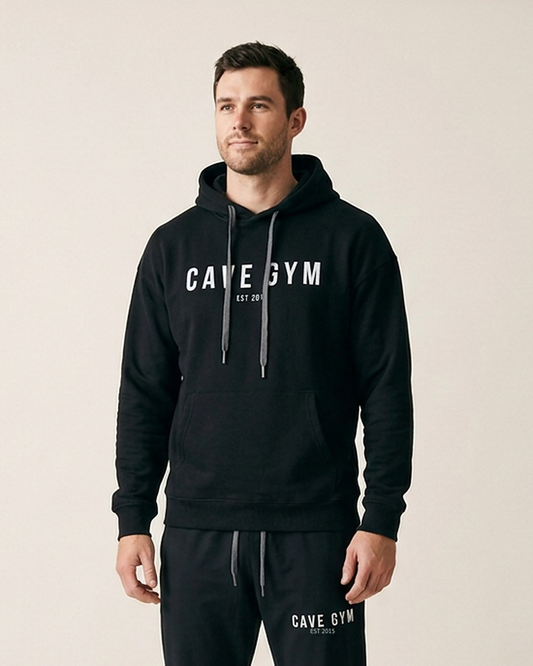Pullover Hoodie by The Cave Gym worn by model