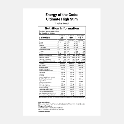 Hercules Energy of the Gods Pre-Workout - High Stim