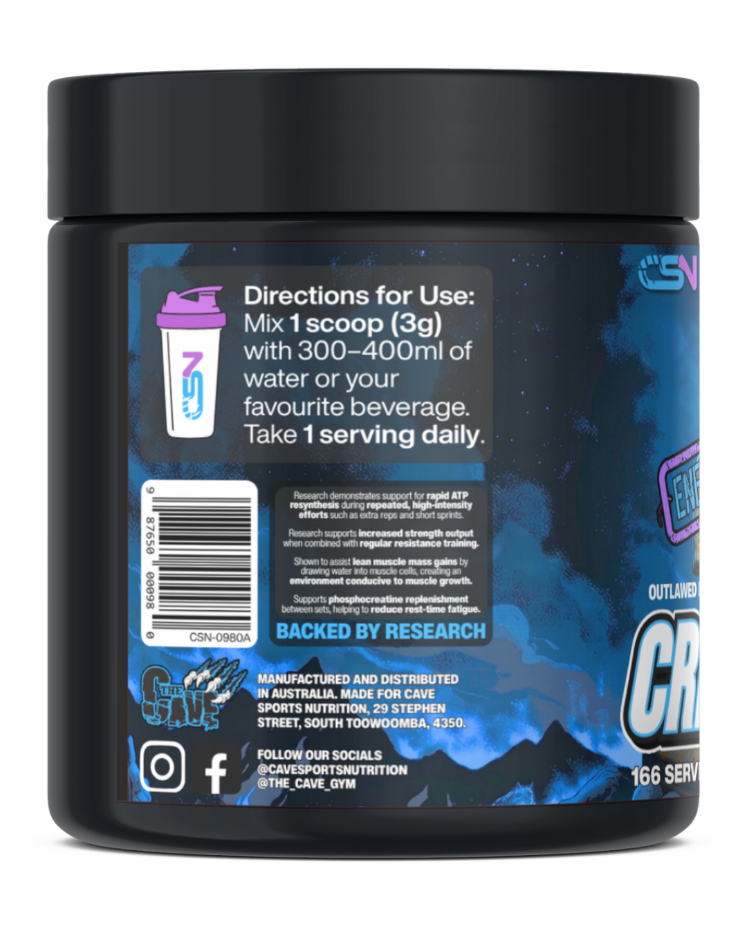 CSN Creatine Monohydrate 500g - Enemy Of The State