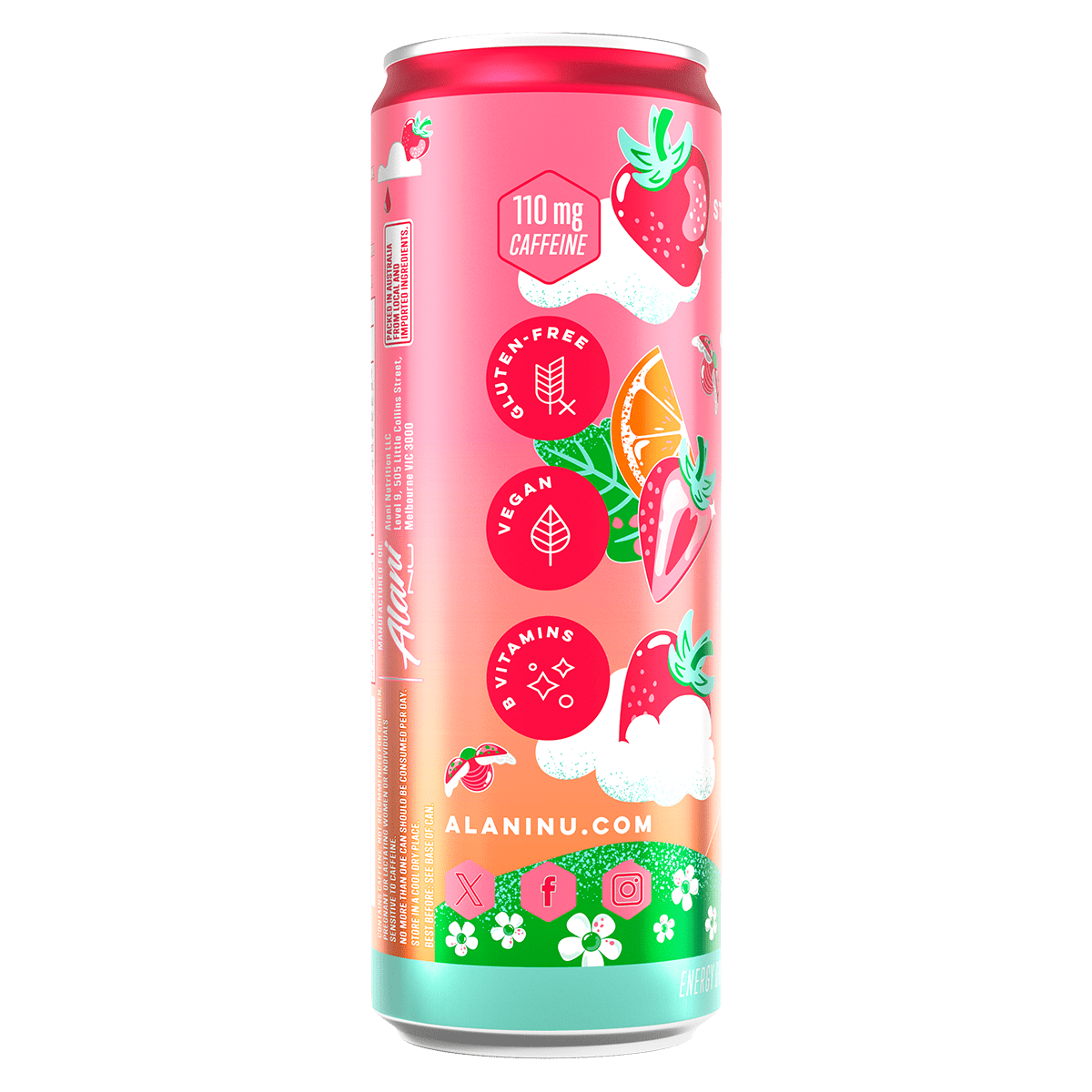Alani Nu Energy Drink - Cafe - Strawberry Sunrise - Cave Sports Nutrition