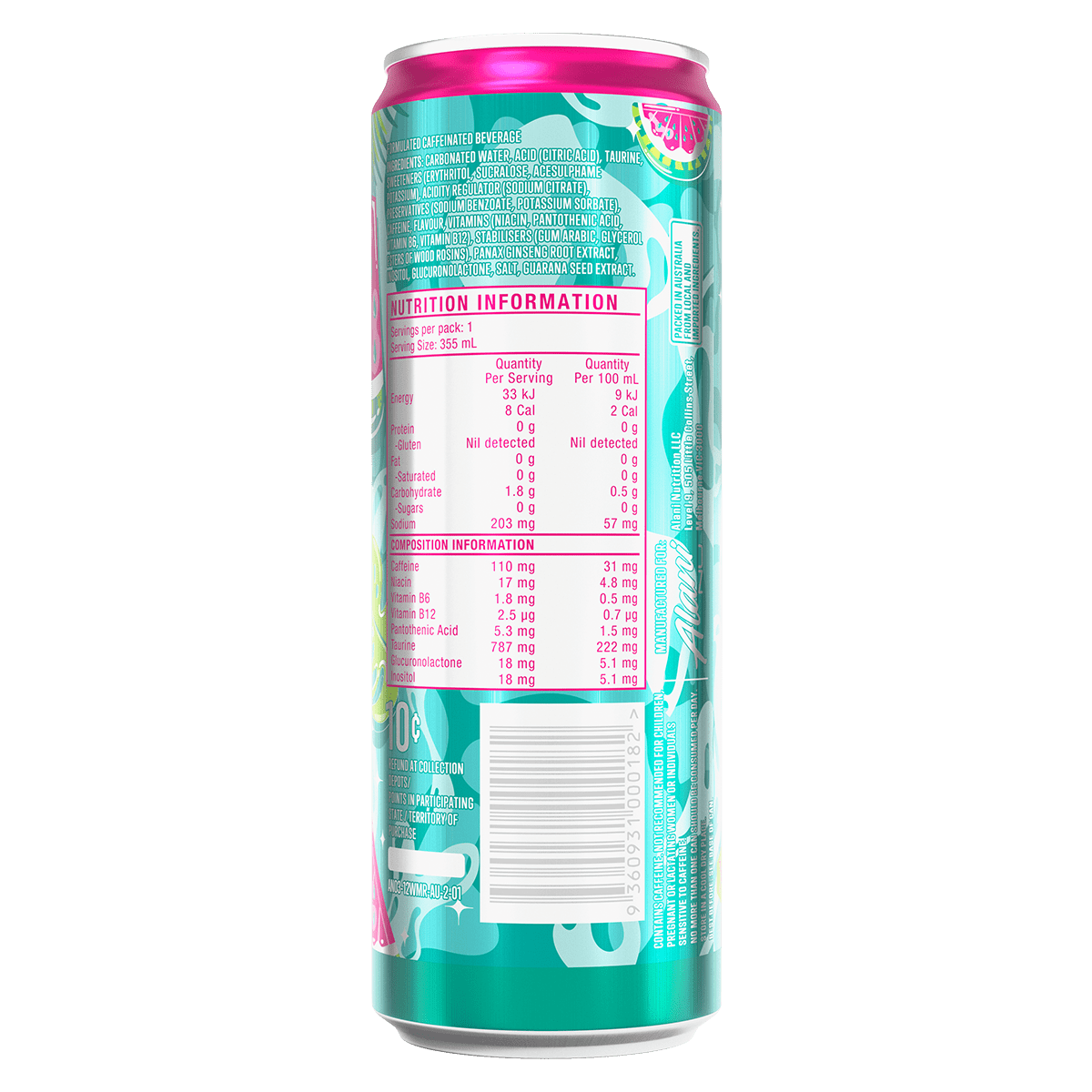 Alani Nu Energy Drink - Cafe - Watermelon Wave - Cave Sports Nutrition