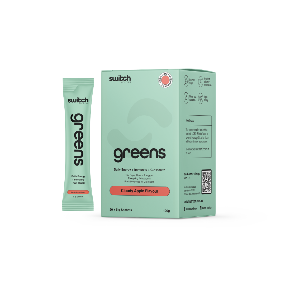 Switch Nutrition Greens sachet box, 20 x 5g sachets