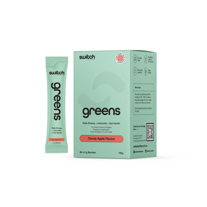Switch Nutrition Greens sachet box, 20 x 5g sachets