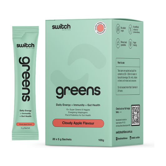 Switch Nutrition Greens sachet box, 20 x 5g sachets