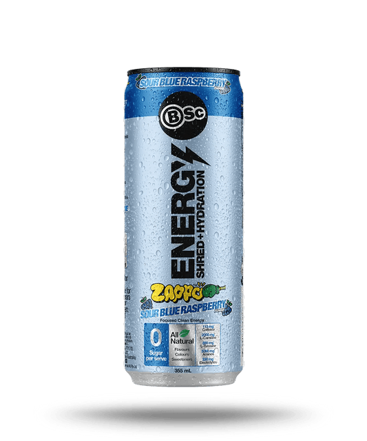 BSc Energy Shred + Hydration (355ml) RTD - Cafe - Sour Blue Raspberry - Cave Sports Nutrition