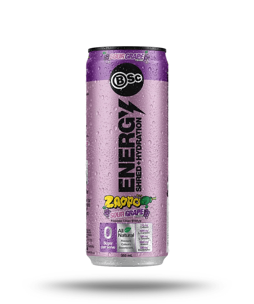 BSc Energy Shred + Hydration (355ml) RTD - Cafe - Sour Grape - Cave Sports Nutrition