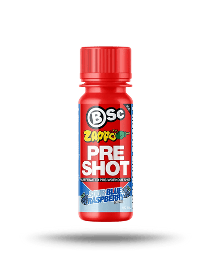BSc Pre - Workout Shot — Zappo (60 ml) - Cafe - Sour Blue Raspberry - Cave Sports Nutrition