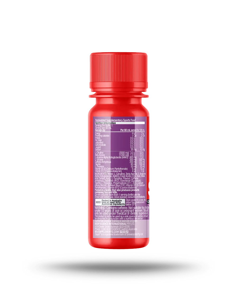 BSc Pre - Workout Shot — Zappo (60 ml) - Cafe - Sour Grape - Cave Sports Nutrition