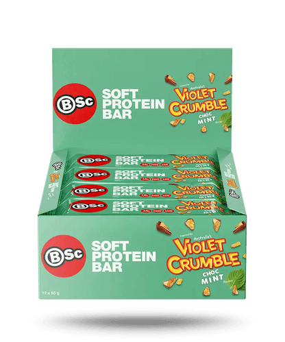 BSc - Soft Protein Bar - Cafe - Violet Crumble Choc Mint / 55g Bar - Cave Sports Nutrition