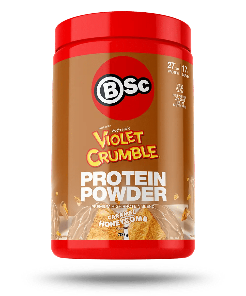 BSc x Violet Crumble Protein Powder - Supplements - Caramel Honeycomb / 700g - Cave Sports Nutrition