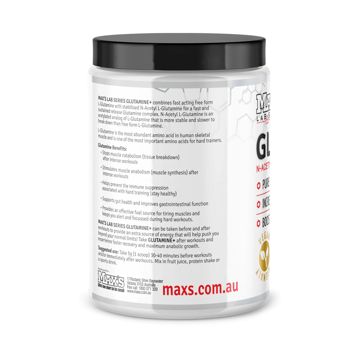 MAX’S Glutamine+ Powder - Recovery & Gut Support