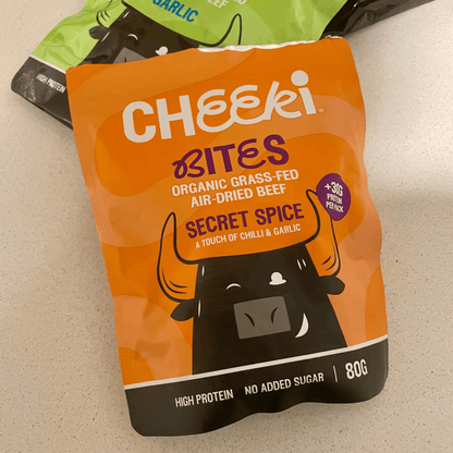 Cheeki - Beef Biltong Original - Cafe - Bites - Secret Spice - Cave Sports Nutrition