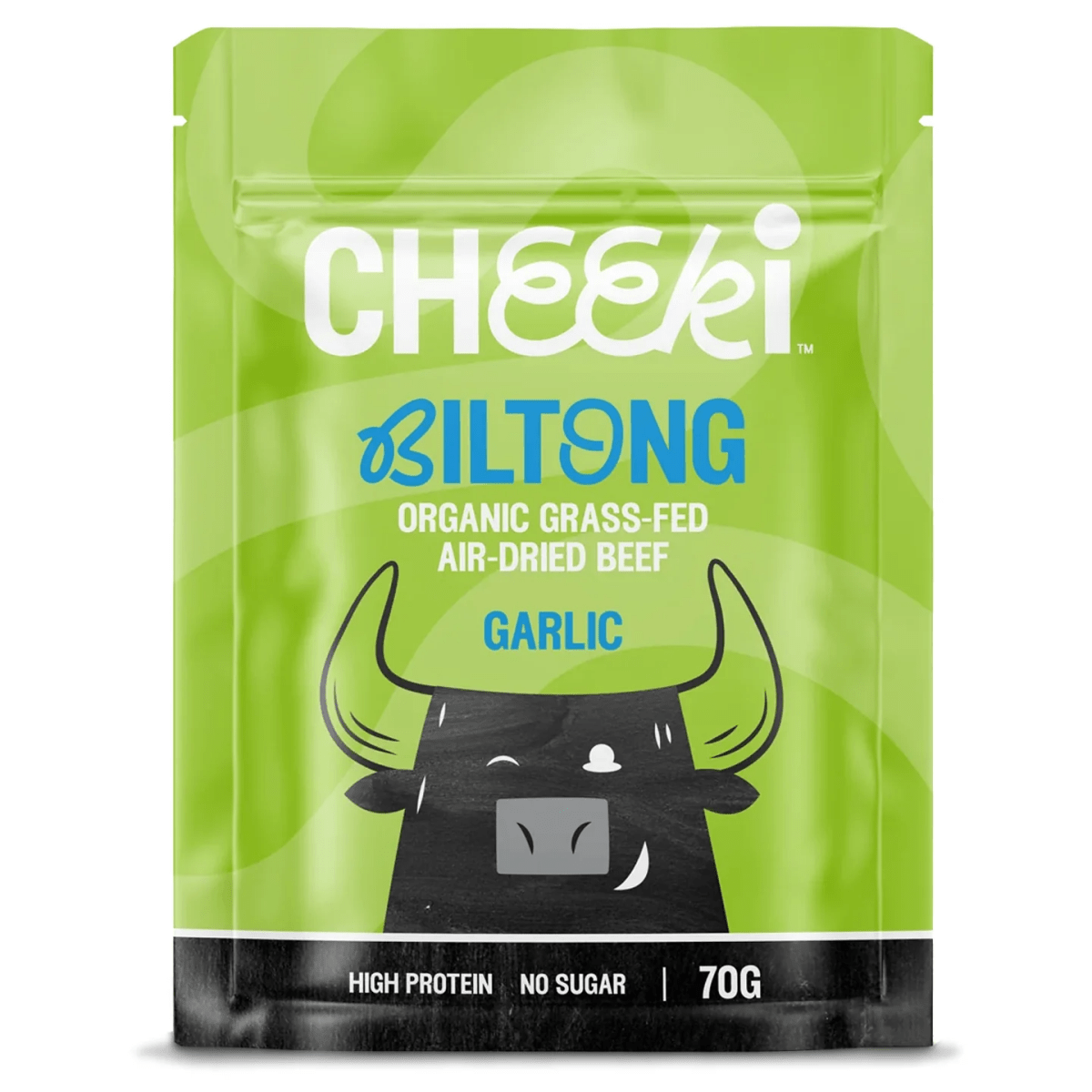Cheeki - Beef Biltong Original - Cafe - Garlic - Cave Sports Nutrition