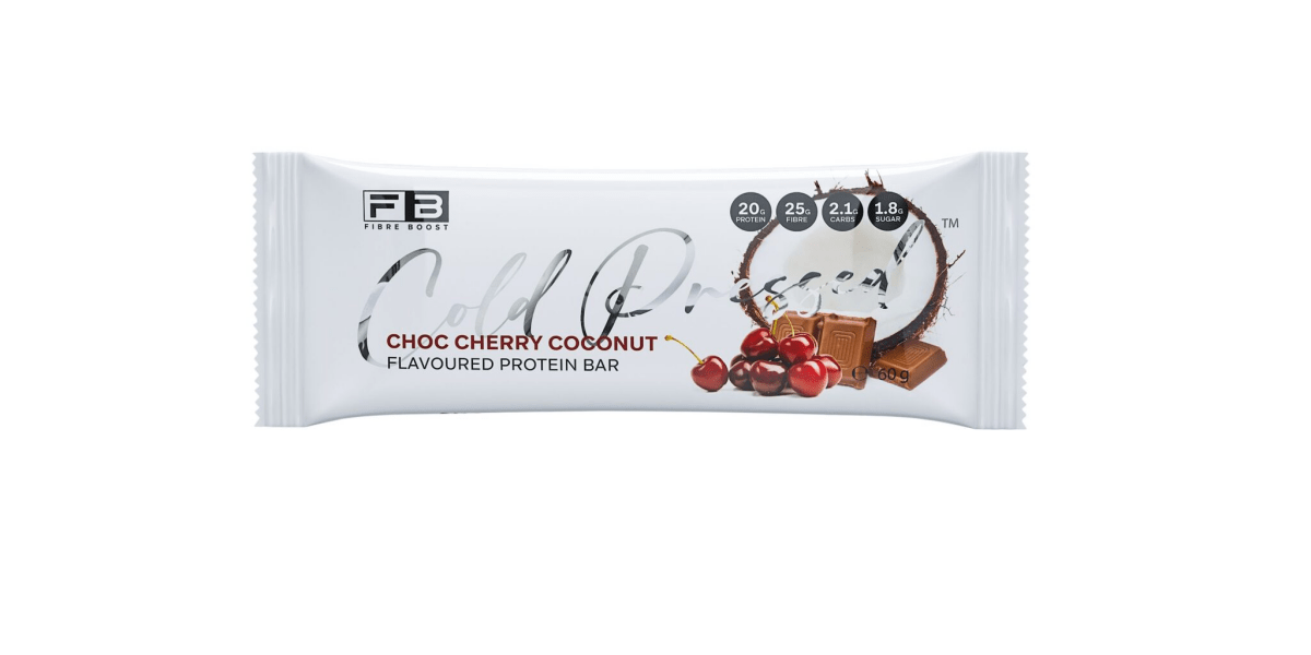 Cold Pressed Protein Bar by Fibre Boost - Cafe - Choc Cherry Coconut - Cave Sports Nutrition