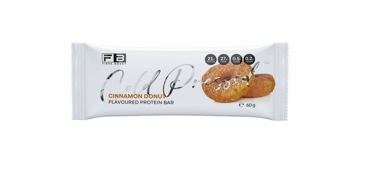 Cold Pressed Protein Bar by Fibre Boost - Cafe - Cinnamon Donut - Cave Sports Nutrition