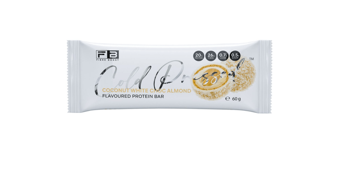 Cold Pressed Protein Bar by Fibre Boost - Cafe - Coconut White Choc Almond - Cave Sports Nutrition