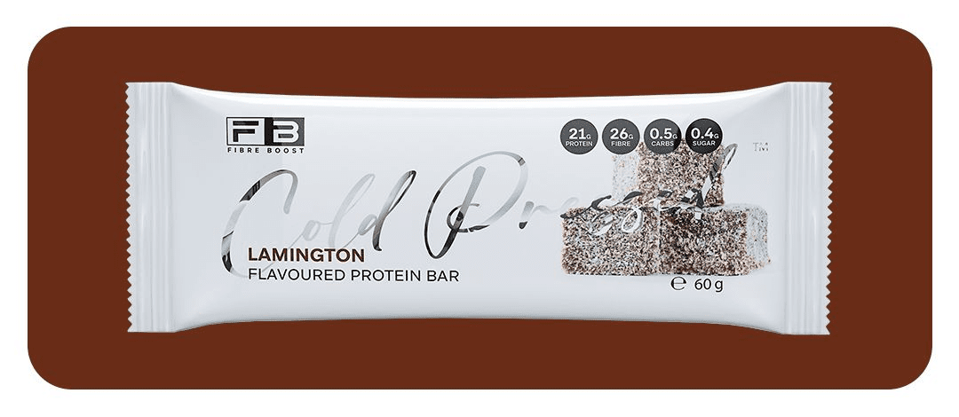 Cold Pressed Protein Bar by Fibre Boost - Cafe - Lamington - Cave Sports Nutrition