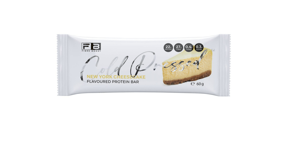 Cold Pressed Protein Bar by Fibre Boost - Cafe - New York Cheesecake - Cave Sports Nutrition