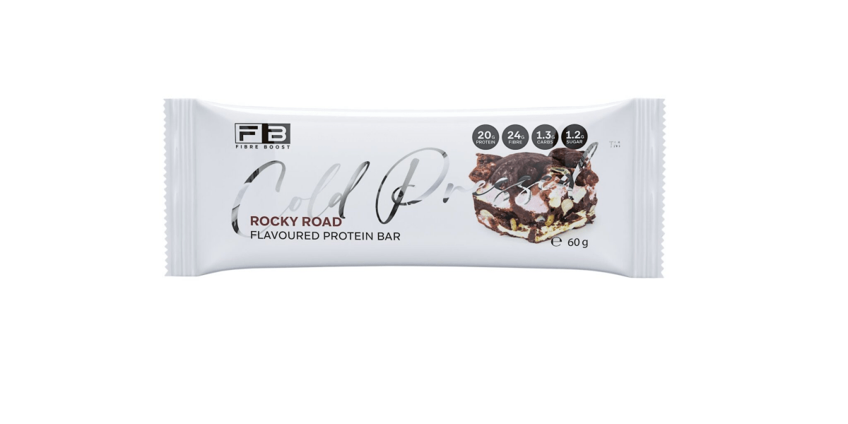 Cold Pressed Protein Bar by Fibre Boost - Cafe - Rocky Road - Cave Sports Nutrition